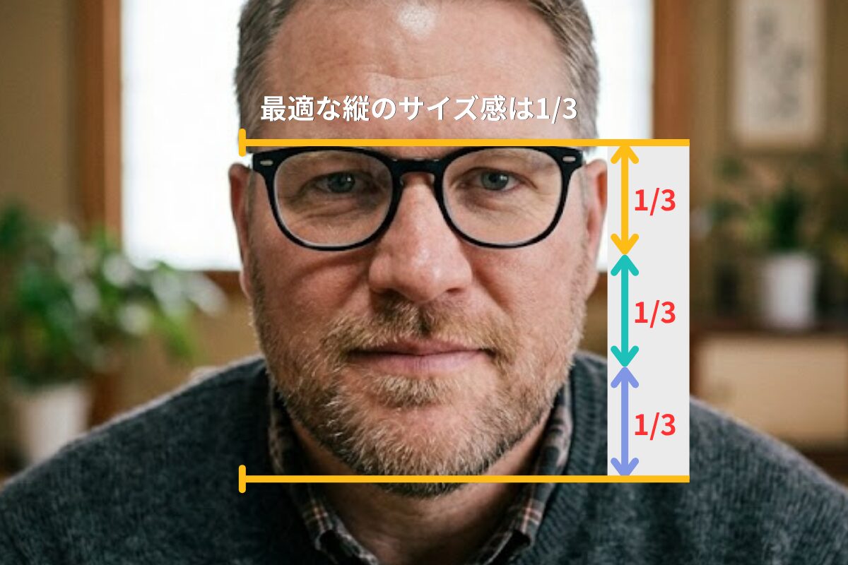 顔のサイズに合わせてメガネを選ぶといいよ
