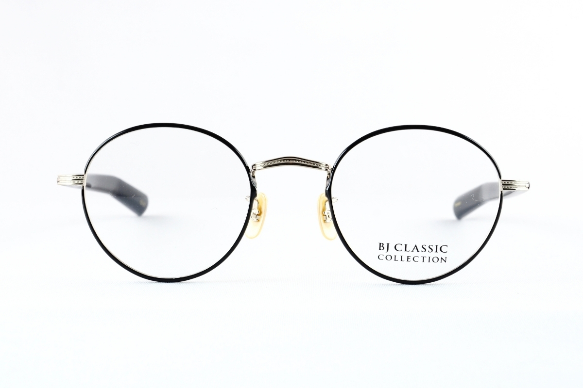 BJクラシックぼボストンシェイプメガネ「PREM-114F PT」のフロント