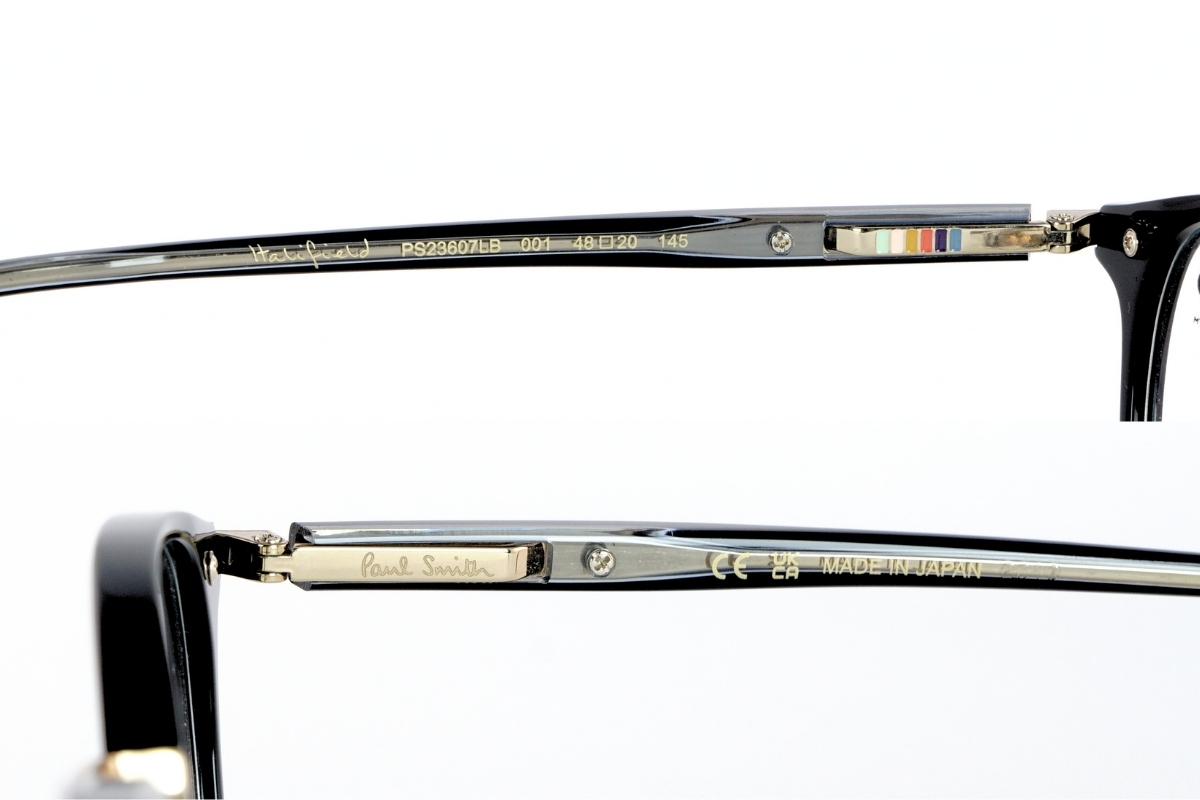 Paul Smithのウェリントンメガネ「HALIFIELD（ハリフィールド）/PS23607LB」のテンプル内側